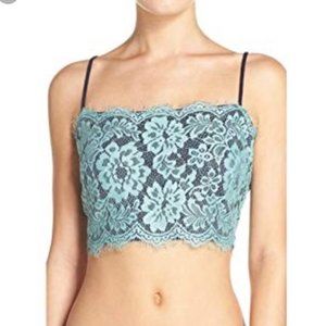New with tags FREE PEOPLE Intimately Ollie Brami Navy & Green Longline Bralette